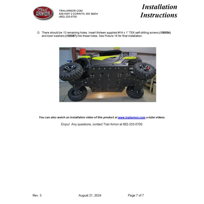 Trail Armor 2018 - 2019 Can Am Maverick Trail 800/1000 Maverick Trail DPS 800/1000 2019 Maverick Sport Maverick Sport