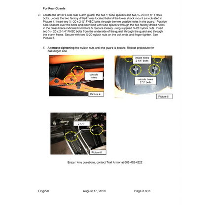 Trail Armor 2018 - 2020 Ranger XP 1000 2019 - 2020 Ranger XP 1000 Crew and 2020 Ranger 1000 iMpact A-Arm Guards - A-Arm