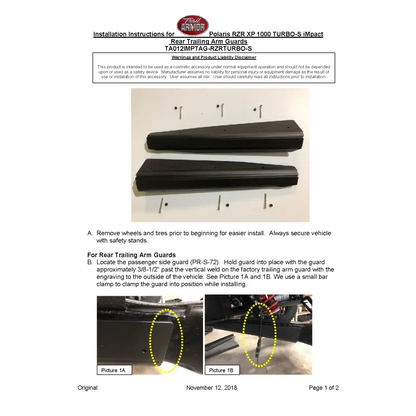 Trail Armor 2018 - 2021 RZR XP 1000 Turbo S 2019 - 2021 RZR XP 4 1000 Turbo S RZR 4 XP 1000 Turbo S Velocity RZR XP