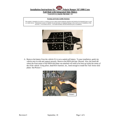 Trail Armor 2019 - 2020 Ranger XP 1000 Crew and 2020 Ranger 1000 Crew Full Skids - Skid Plates