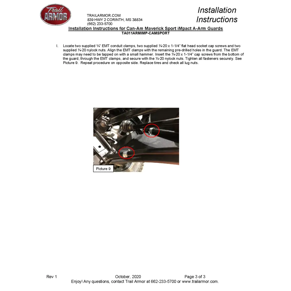 Trail Armor 2019 - 2022 Can Am Maverick Sport 2019 - 2023 Maverick Sport DPS Maverick Sport Max DPS 2021 - 2023
