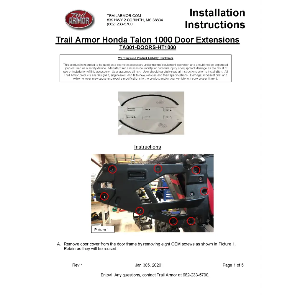 Trail Armor 2019 - 2022 Honda Talon 1000X Talon 1000R 2021 - 2022 Talon 1000R Fox Live Valve,Talon 1000X Fox Live Valve