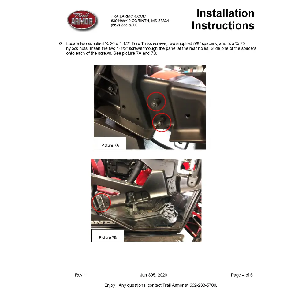 Trail Armor 2019 - 2022 Honda Talon 1000X Talon 1000R 2021 - 2022 Talon 1000R Fox Live Valve,Talon 1000X Fox Live Valve