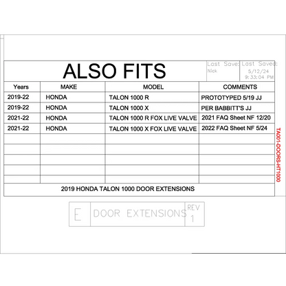 Trail Armor 2019 - 2022 Honda Talon 1000X Talon 1000R 2021 - 2022 Talon 1000R Fox Live Valve,Talon 1000X Fox Live Valve
