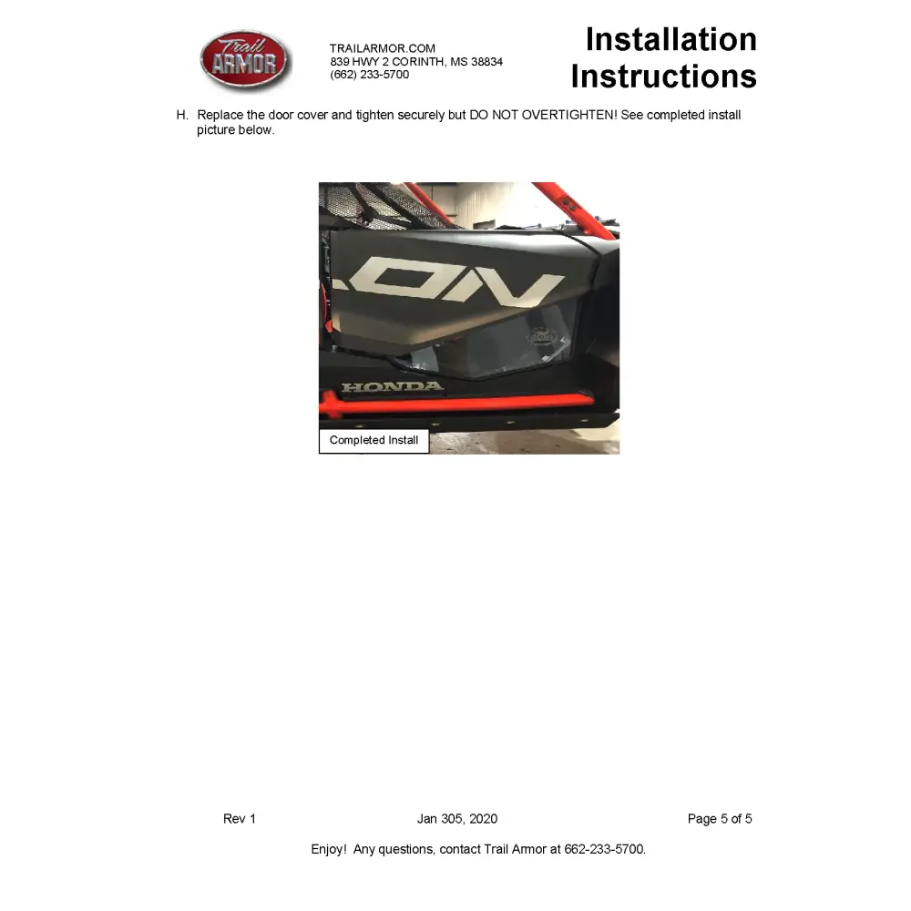 Trail Armor 2019 - 2022 Honda Talon 1000X Talon 1000R 2021 - 2022 Talon 1000R Fox Live Valve,Talon 1000X Fox Live Valve