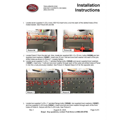 Trail Armor 2020 - 2022 2024 Honda Talon 1000X-4 2020 - 2024 Talon 1000S-4 Fox Live Valve 2023 Talon 1000XS-4 Talon