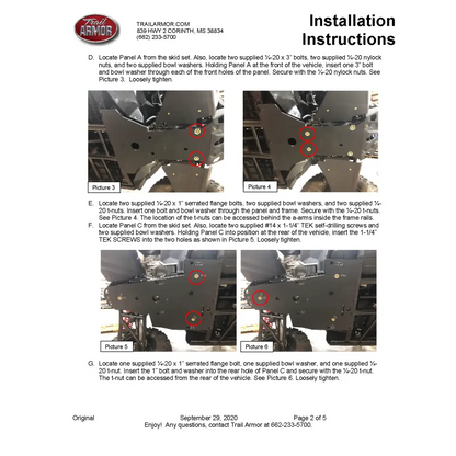 Trail Armor 2020 - 2024 Can Am Maverick Trail Maverick Sport and Commander Full Skids with Integrated Slider Nerfs