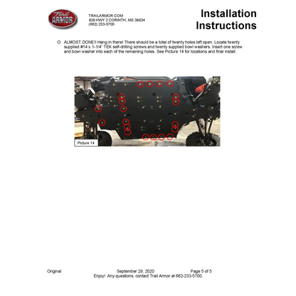 Trail Armor 2020 - 2024 Can Am Maverick Trail Maverick Sport and Commander Full Skids with Integrated Slider Nerfs