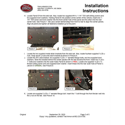 Trail Armor 2020 - 2024 Can Am Maverick Trail Maverick Sport and Commander Full Skids with Integrated Slider Nerfs