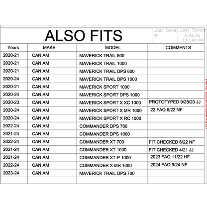 Trail Armor 2020 - 2024 Can Am Maverick Trail Maverick Sport and Commander Full Skids with Integrated Slider Nerfs