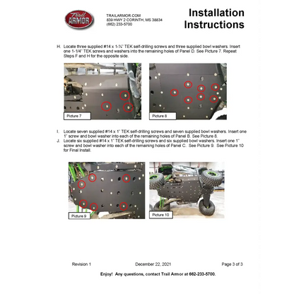 Trail Armor 2020 - 2024 Kawasaki KRX 1000 KRX 1000 Special Edition KRX 1000 Trail Edition and KRX 1000 eS Full Skids