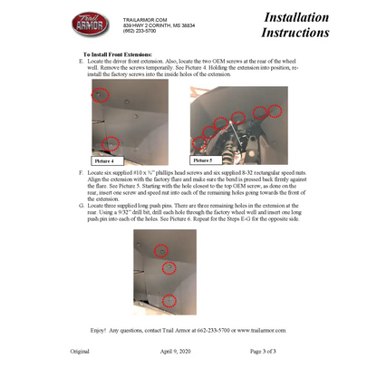 Trail Armor 2020 - 2024 Polaris RZR Pro XP RZR Pro XP 4 2022 - 2024 Turbo R and Turbo R 4 (all editions) Mud Flap