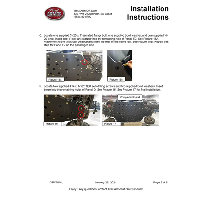 Trail Armor 2021 - 2025 Polaris Ranger XP 1000 Crew Full Skids - Skid Plates