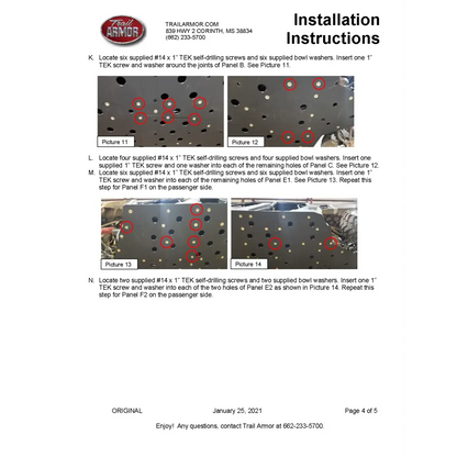 Trail Armor 2021 - 2025 Polaris Ranger XP 1000 Crew Full Skids - Skid Plates