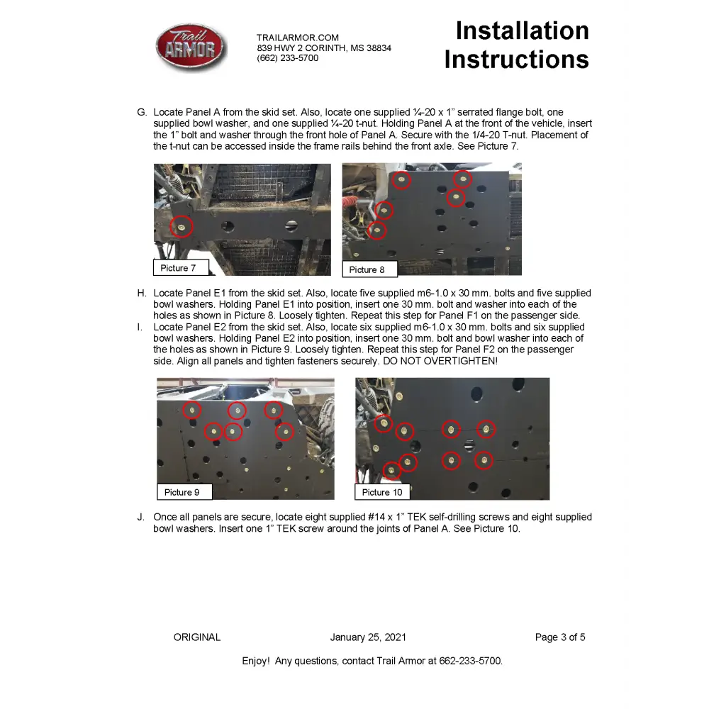 Trail Armor 2021 - 2025 Polaris Ranger XP 1000 Crew Full Skids - Skid Plates