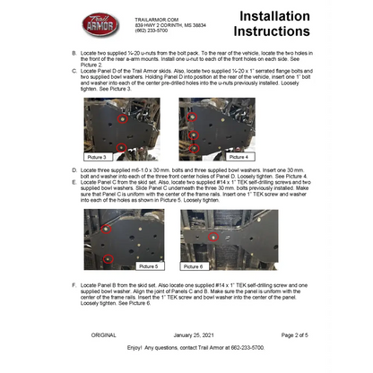 Trail Armor 2021 - 2025 Polaris Ranger XP 1000 Crew Full Skids - Skid Plates