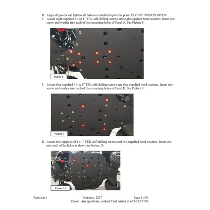 Trail Armor 2021 - 2025 Polaris Ranger XP 1000 Ranger XP Kinetic Ranger 1000 Full Skids - Skid Plates