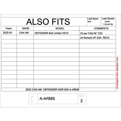 Trail Armor 2022 - 2024 Can Am Defender 6x6 Limited HD10 iMpact A-Arm Guards for FACTORY ARCHED A-ARMS - A-Arm Guards