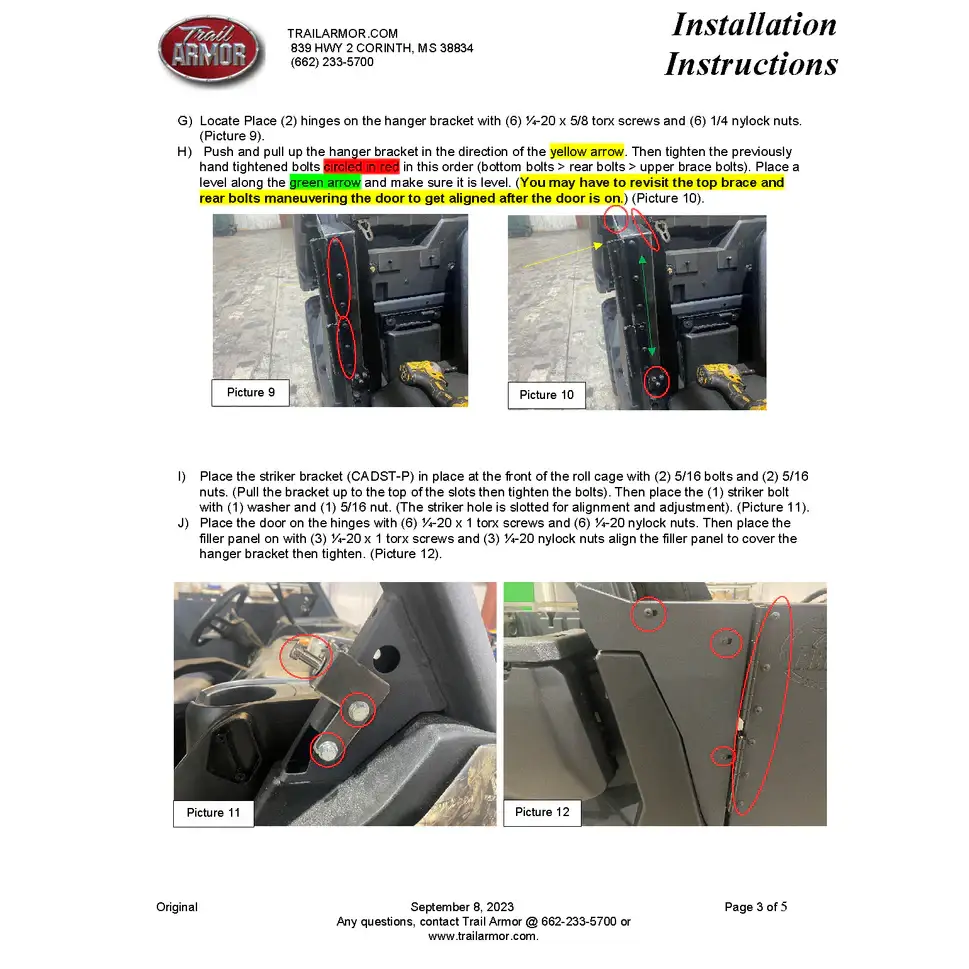 Trail Armor 2023 Can Am Defender Defender XT Defender XMR Defender 6x6 and Defender Pro Half Doors