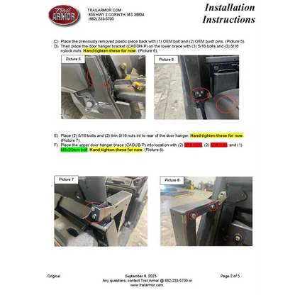 Trail Armor 2023 Can Am Defender Defender XT Defender XMR Defender 6x6 and Defender Pro Half Doors