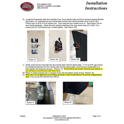 Trail Armor 2023 Can Am Defender Defender XT Defender XMR Defender 6x6 and Defender Pro Half Doors