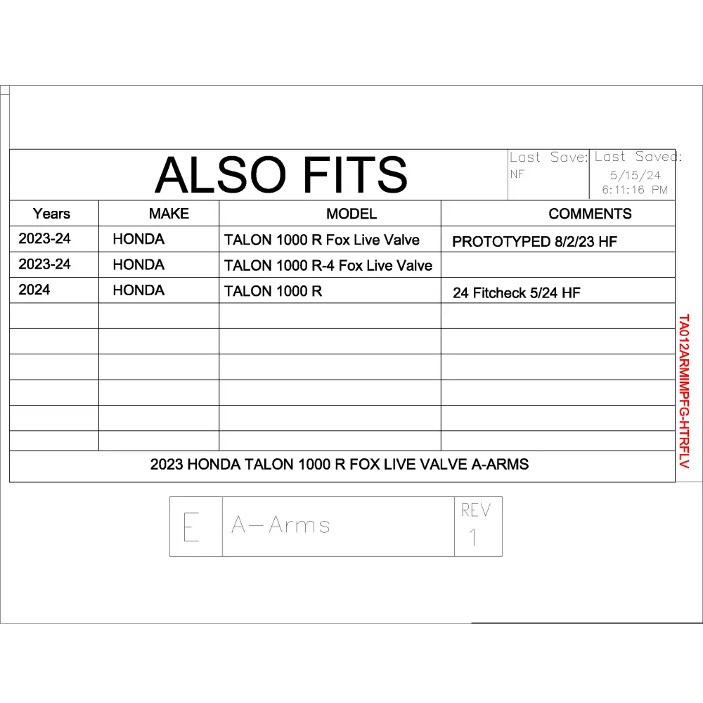Trail Armor 2023 - 2024 Honda Talon 1000R Talon 1000 R-4 Fox Live Valve 2024 Talon 1000R Fox Live Valve iMpact Front
