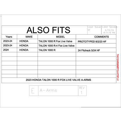 Trail Armor 2023 - 2024 Honda Talon 1000R Talon 1000 R-4 Fox Live Valve 2024 Talon 1000R Fox Live Valve iMpact Front