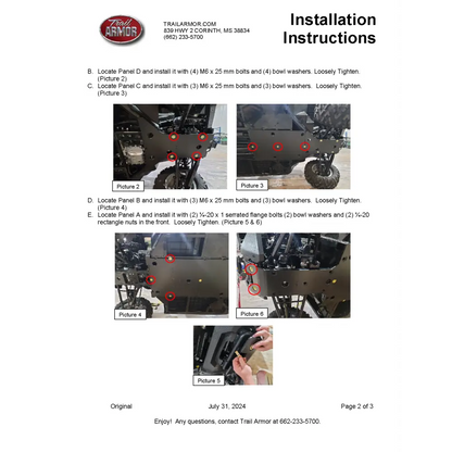 Trail Armor 2024 Kawasaki Ridge and Ridge XR Full Skids - Skid Plates