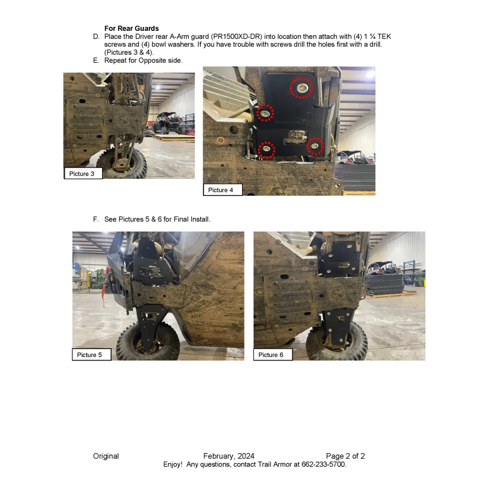 Trail Armor 2024 Polaris Ranger 1500 XD 1500 XD Crew (Premium Ultimate and Northstar Edition Premium Northstar Edition