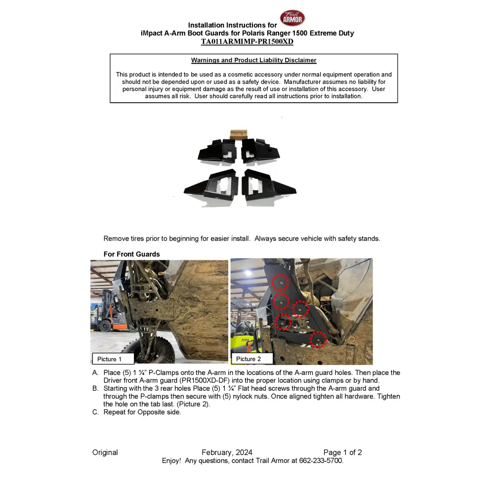 Trail Armor 2024 Polaris Ranger 1500 XD 1500 XD Crew (Premium Ultimate and Northstar Edition Premium Northstar Edition