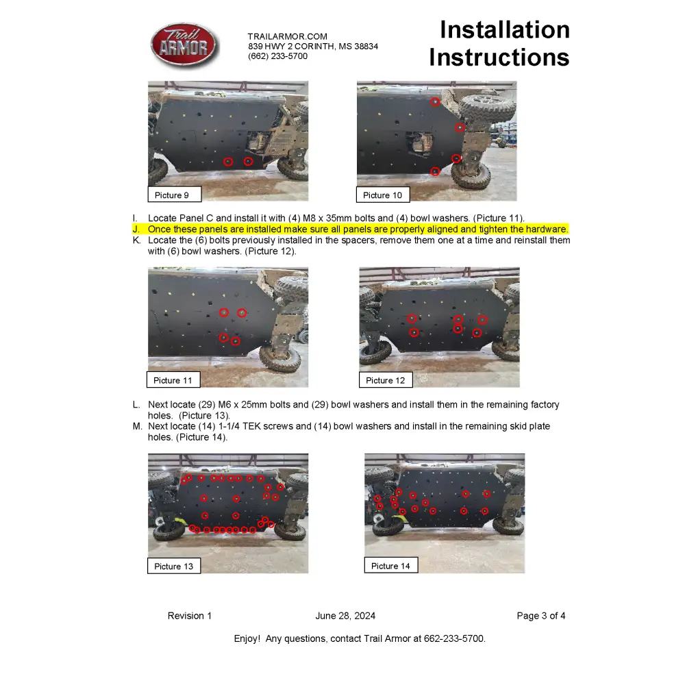 Trail Armor 2024 Polaris Ranger Crew 1500 XD (Premium Northstar Edition Premium Northstar Edition Ultimate) Full Skids