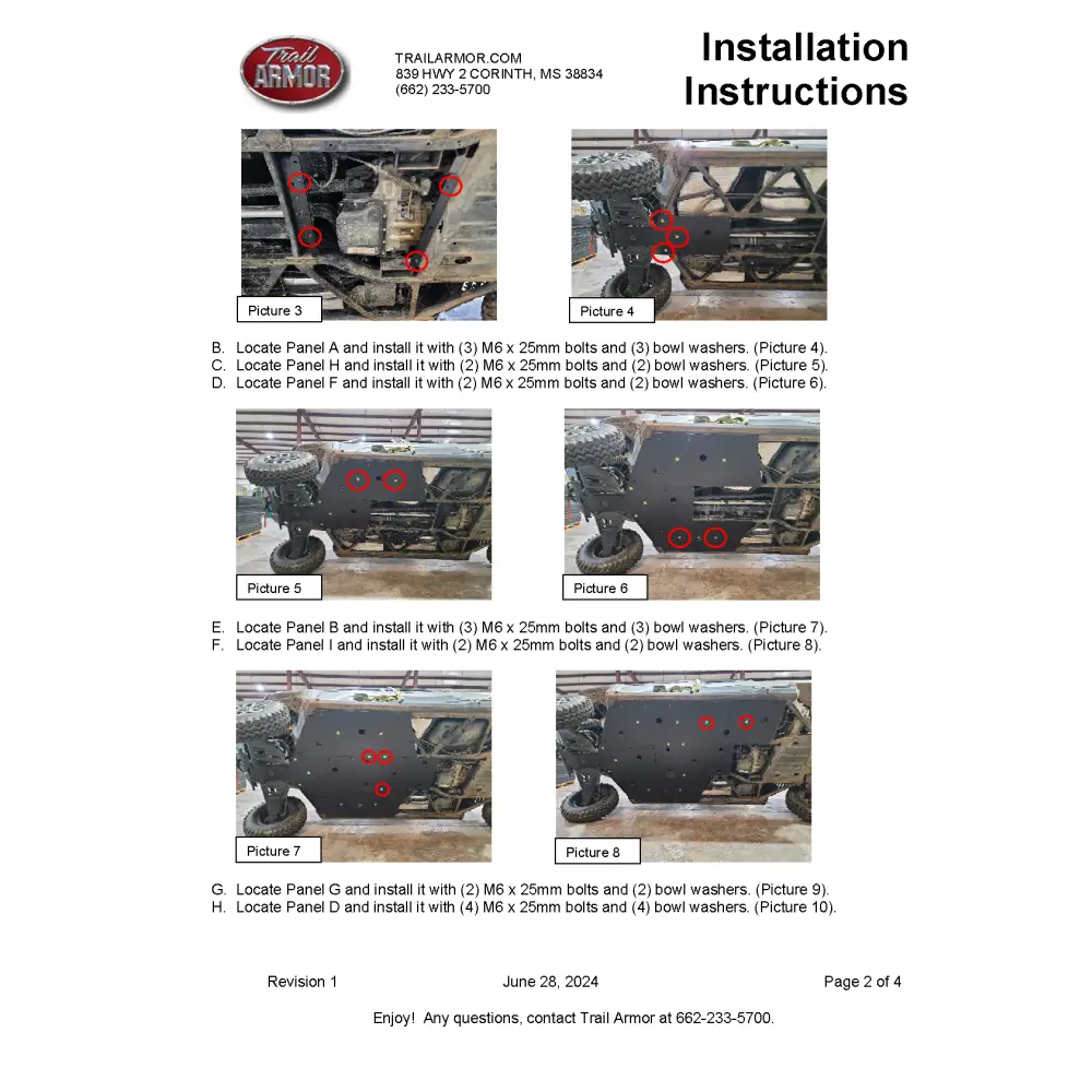 Trail Armor 2024 Polaris Ranger Crew 1500 XD (Premium Northstar Edition Premium Northstar Edition Ultimate) Full Skids