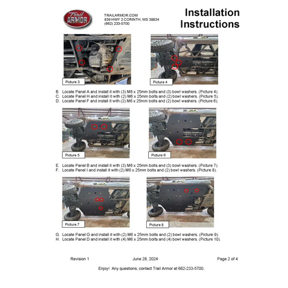 Trail Armor 2024 Polaris Ranger Crew 1500 XD (Premium Northstar Edition Premium Northstar Edition Ultimate) Full Skids