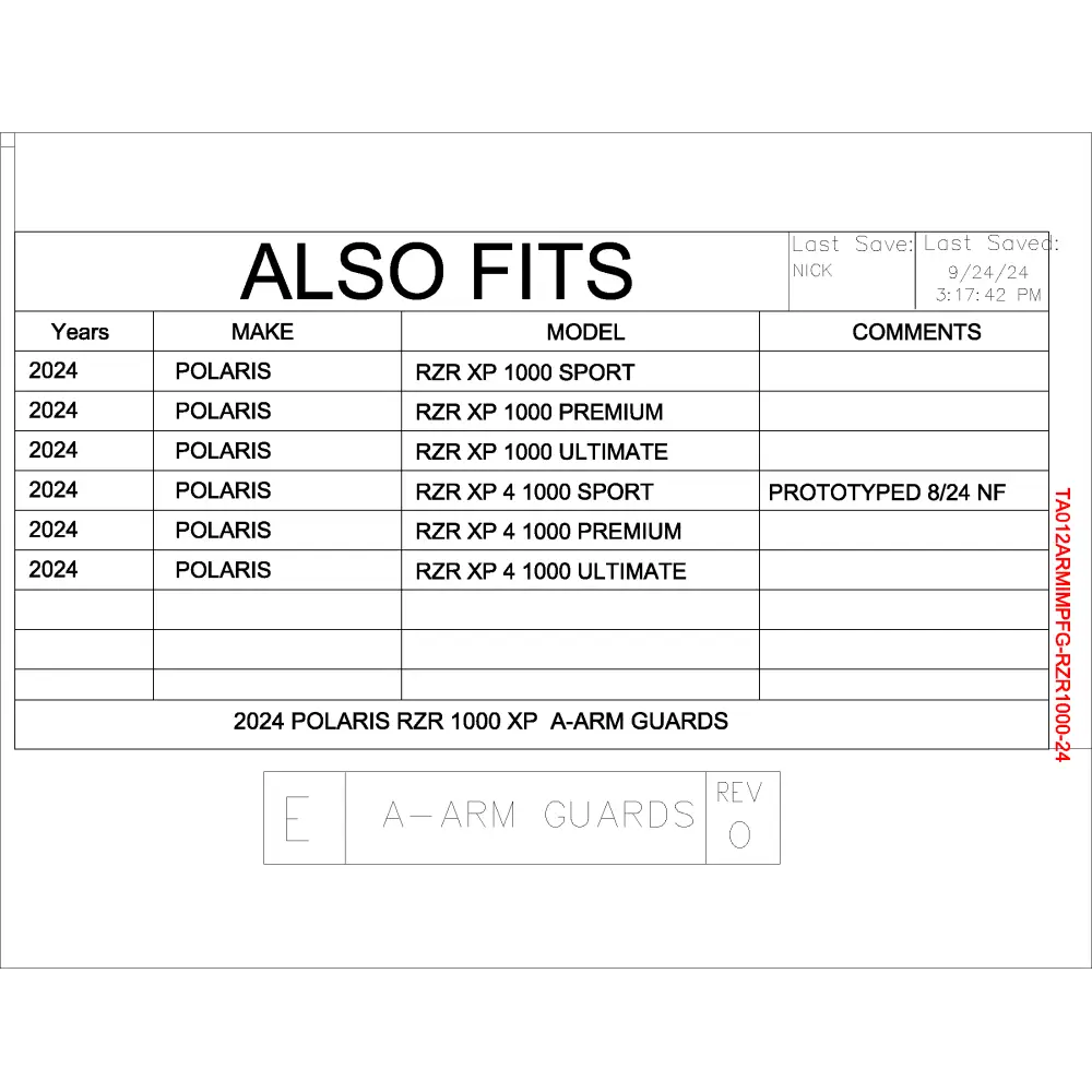 Trail Armor 2024 RZR XP 1000 RZR XP 4 1000 iMpact Front Arm Guards set of 2 - A-Arm Guards