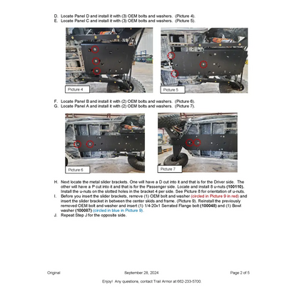 Trail Armor 2024 RZR XP 4 1000 (Sport Premium Ultimate) Full Skids with Slider Nerfs - Skid Plates