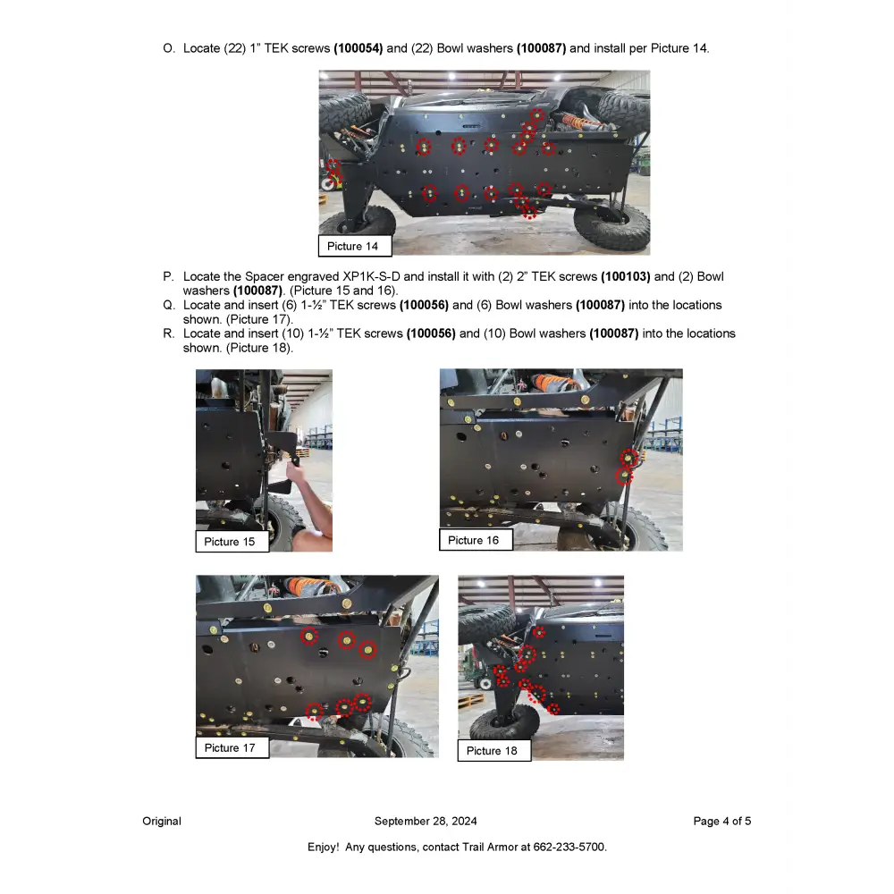 Trail Armor 2024 RZR XP 4 1000 (Sport Premium Ultimate) Full Skids with Slider Nerfs - Skid Plates