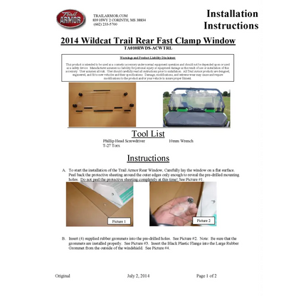 Trail Armor Arctic Cat Wildcat Trail Wildcat Trail XT Wildcat Trail Limited EPS Wildcat Sport Limited EPS Wildcat Sport