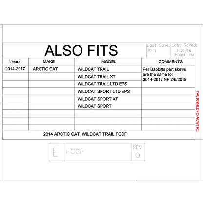 Trail Armor Arctic Cat Wildcat Trail Wildcat Trail XT Wildcat Trail Limited EPS Wildcat Sport Limited EPS Wildcat Sport