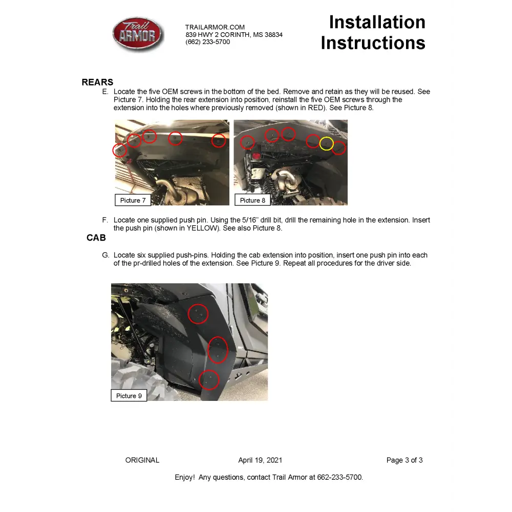 Trail Armor Can Am Commander XT Commander XT-P Commander DPS Commander XT Commander Max DPS Commander Max XT Commander