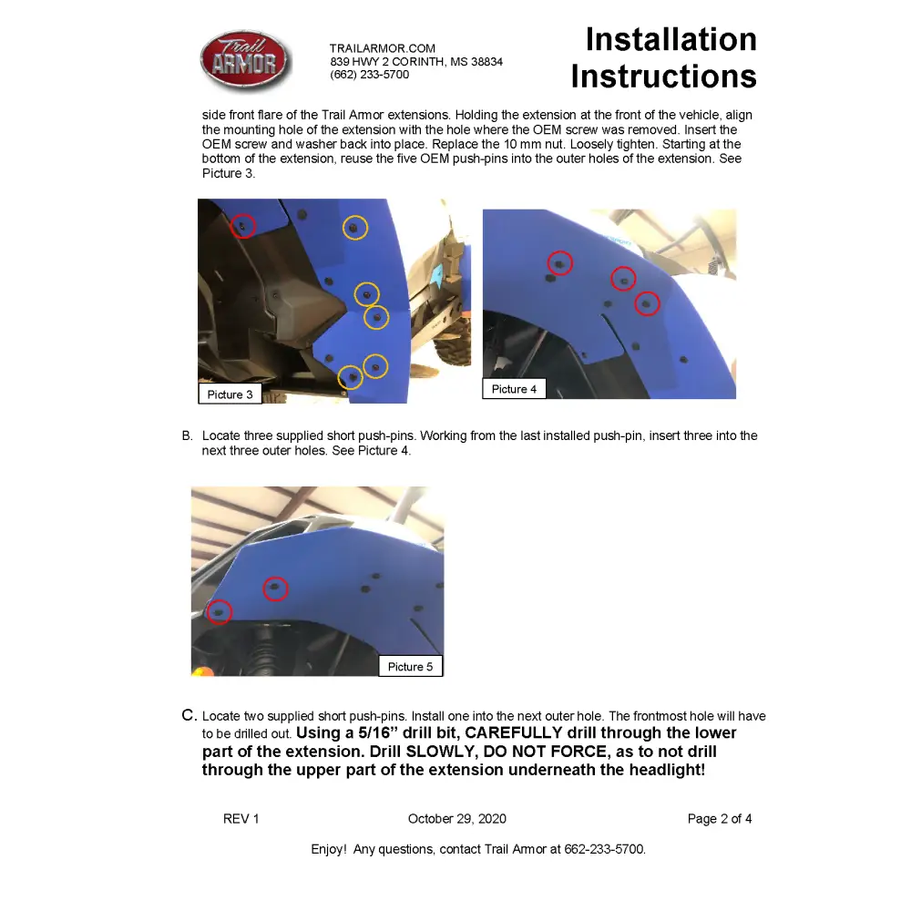 Trail Armor Can Am Maverick Sport Mud Flap Fender Extensions - Mudshields