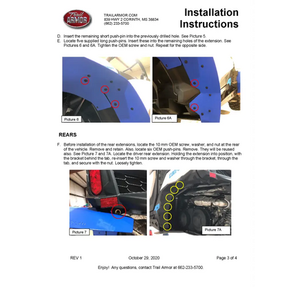 Trail Armor Can Am Maverick Sport Mud Flap Fender Extensions - Mudshields