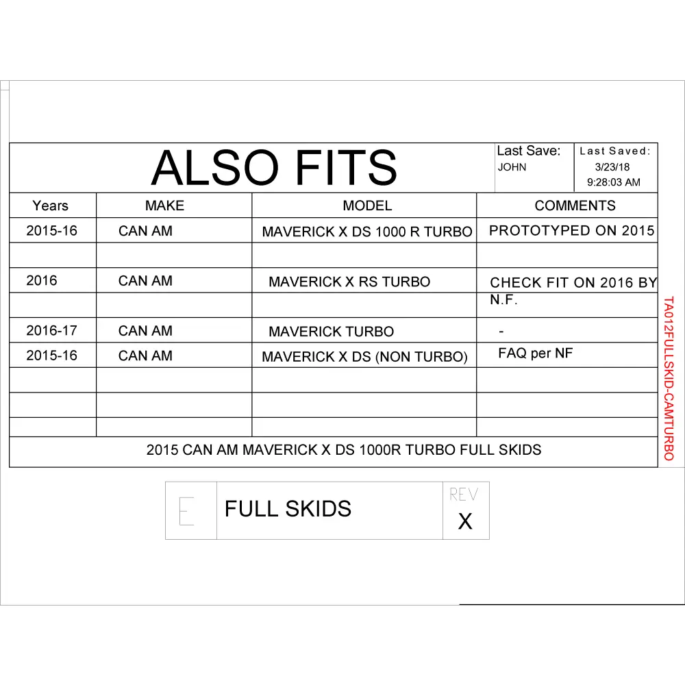 Trail Armor Can Am Maverick X DS Turbo (2015 - 2016) Can Am Maverick X RS Turbo (2016) Can Am Maverick Turbo (2016