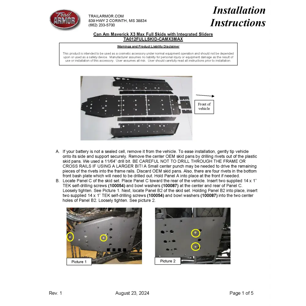 Trail Armor Can Am Maverick X3 Max Turbo,Turbo R DS Turbo X DS Turbo R DS Turbo RR X RS Turbo R X RS Turbo RR,X DS