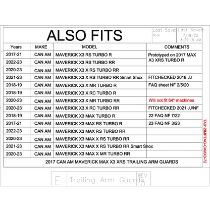 Trail Armor Can Am Maverick X3 RS Turbo R Max RS Turbo R X MR Turbo R X RC Turbo R Max Turbo R X RS Turbo RR X MR Turbo