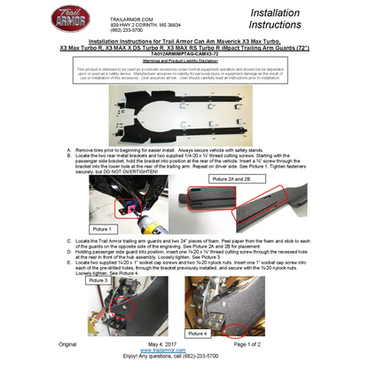 Trail Armor Can Am Maverick X3 RS Turbo R Max RS Turbo R X MR Turbo R X RC Turbo R Max Turbo R X RS Turbo RR X MR Turbo