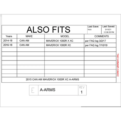 Trail Armor Can Am Maverick XC and Can Am Maverick X XC iMpact A-Arm Guards 2014-2018 - A-Arm Guards