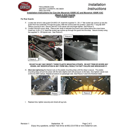 Trail Armor Can Am Maverick XC and Can Am Maverick X XC iMpact A-Arm Guards 2014-2018 - A-Arm Guards