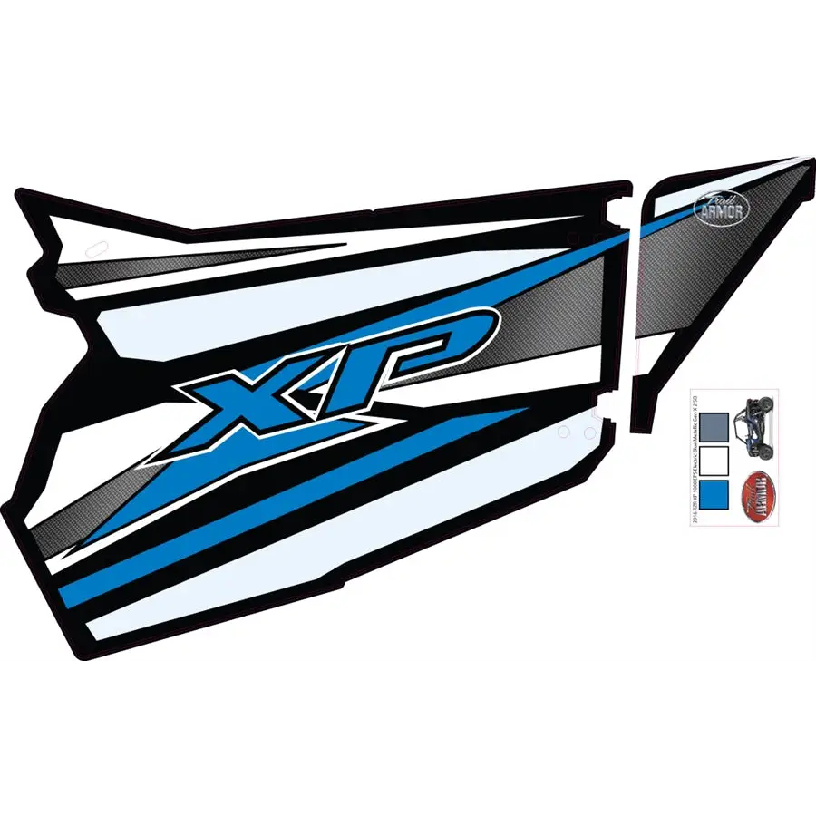 Trail Armor GenX EZ-ON Two Door Graphics Kit - 2016 RZR XP 1000 EPS Electric Blue Metallic - Graphics