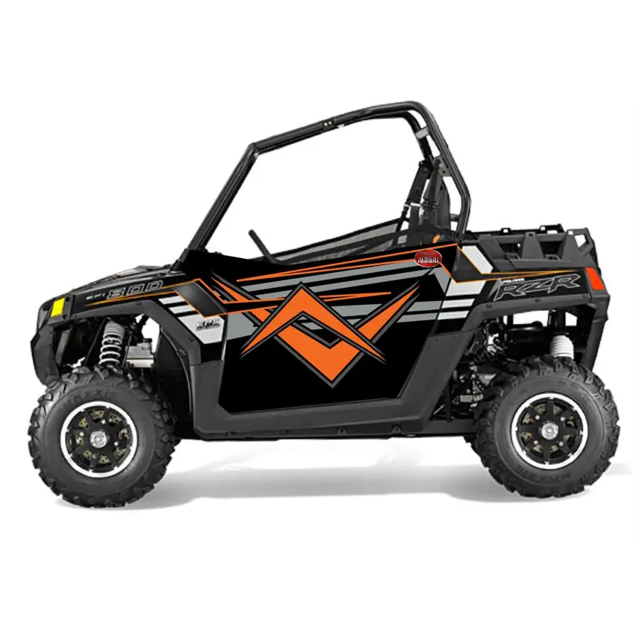 Trail Armor GenX Two Door Graphics Kit - 2014 RZR 800 EPS Gloss Black Orange Madness - Graphics