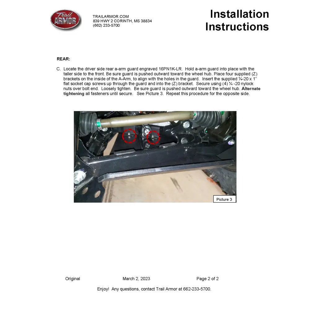 Trail Armor Honda Pioneer 1000 1000-5 1000-6 Crew iMpact A-Arm Guards 2022 - 2024 - A-Arm Guards